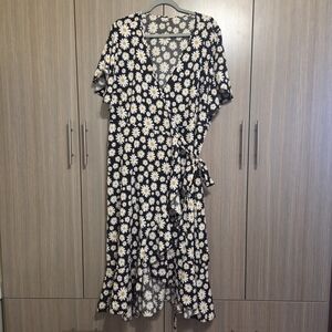 Floral Wrap Dress With Tie Waist